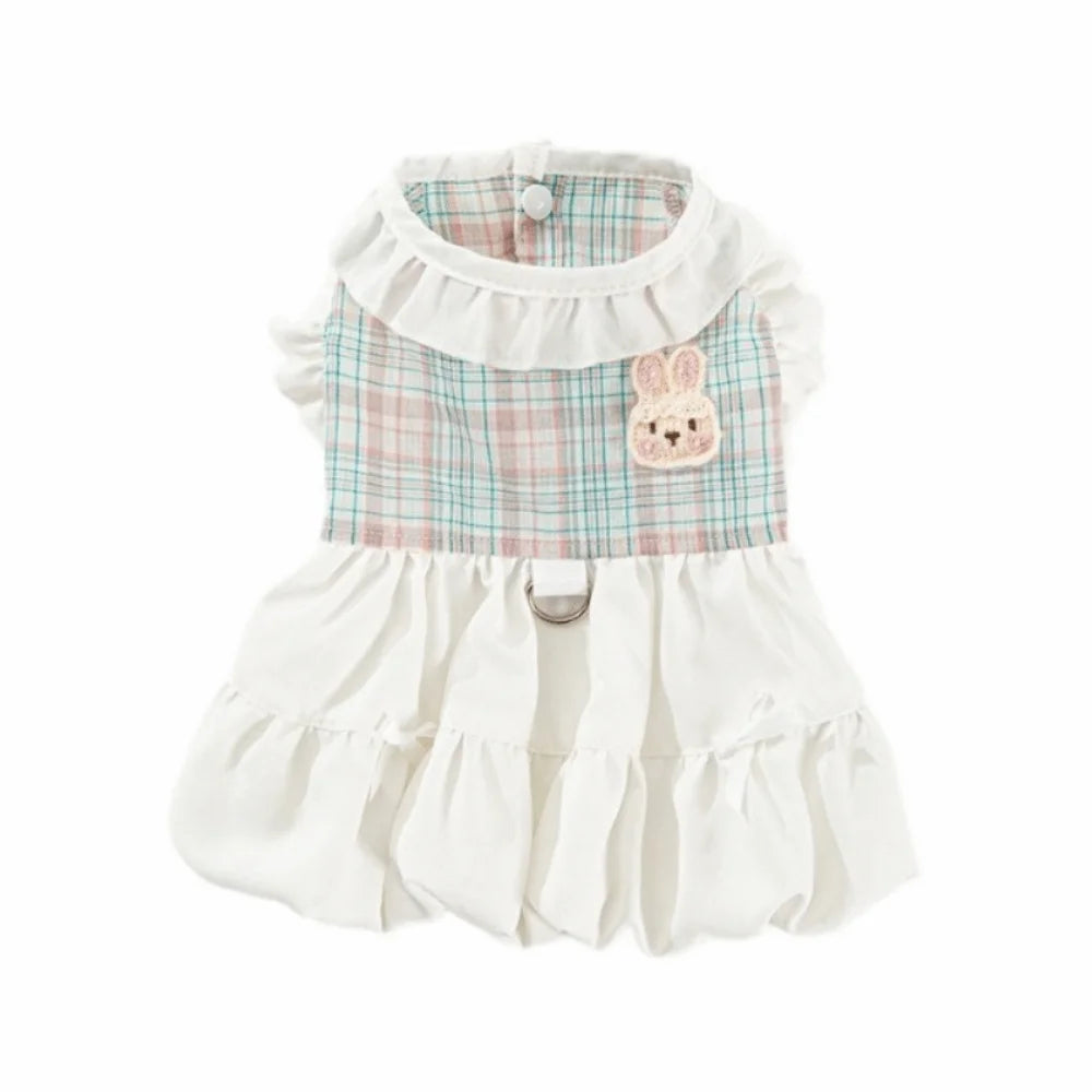 Puppy Outfit Fashion Plaid Pet Dress