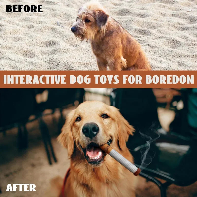 Funny Interactive Plush Dog Toys Creatives Cigarette Design