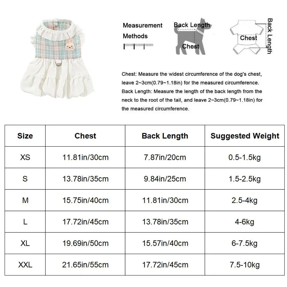 Puppy Outfit Fashion Plaid Pet Dress