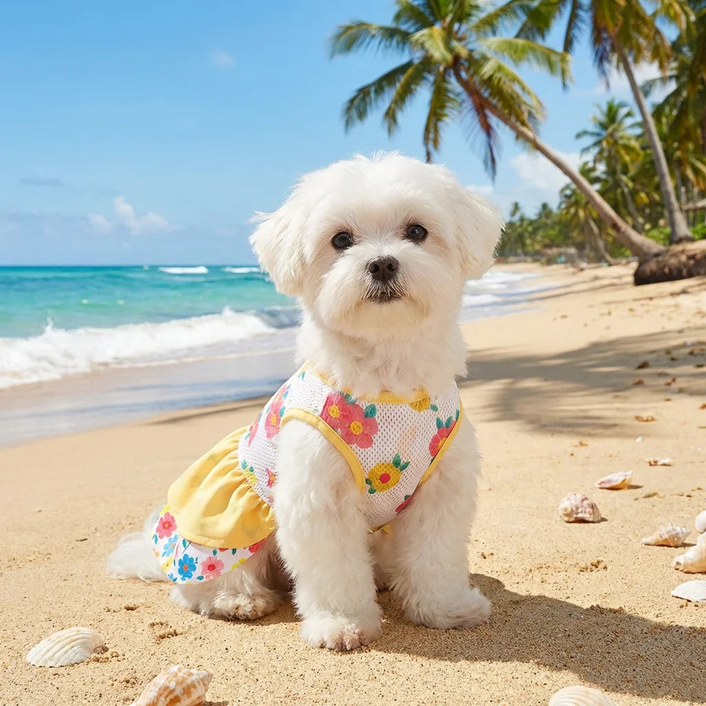 Pet Dog Dress, Double-Layer Breathable Dog Skirt Apparel Outfit