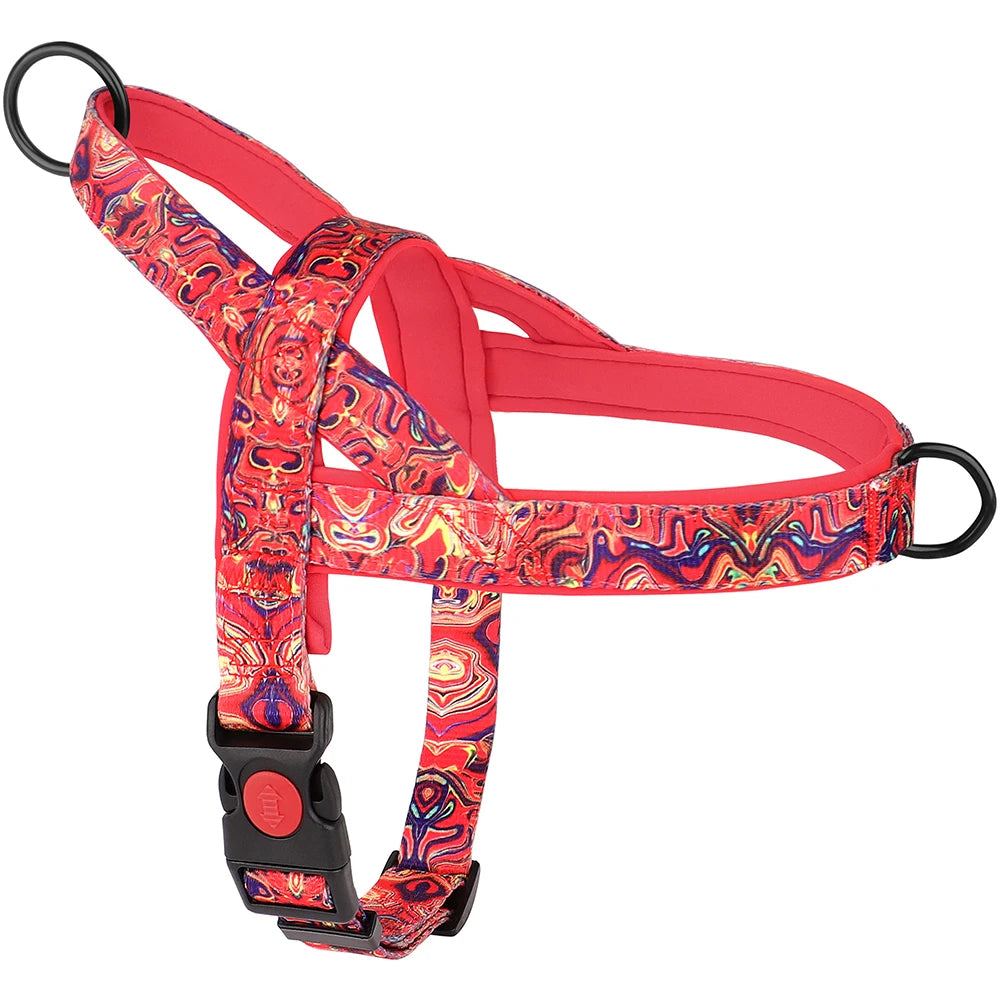 Dog Harness With Handle No Pull Dogs Vest Colorfull Print