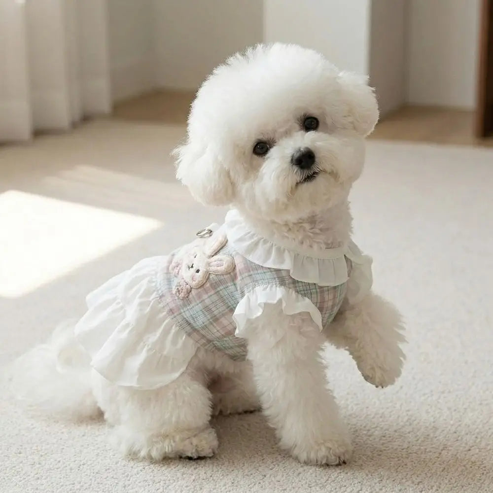 Puppy Outfit Fashion Plaid Pet Dress