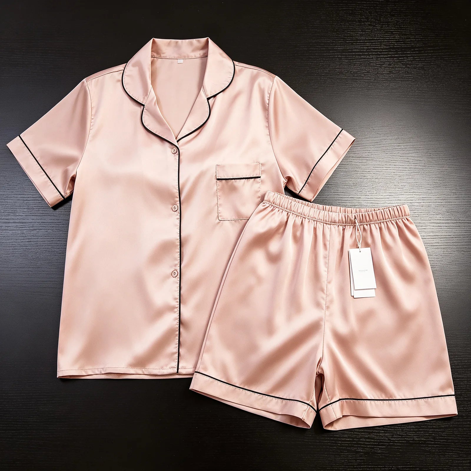 Human Super Soft Ice Silk Pajamas Set