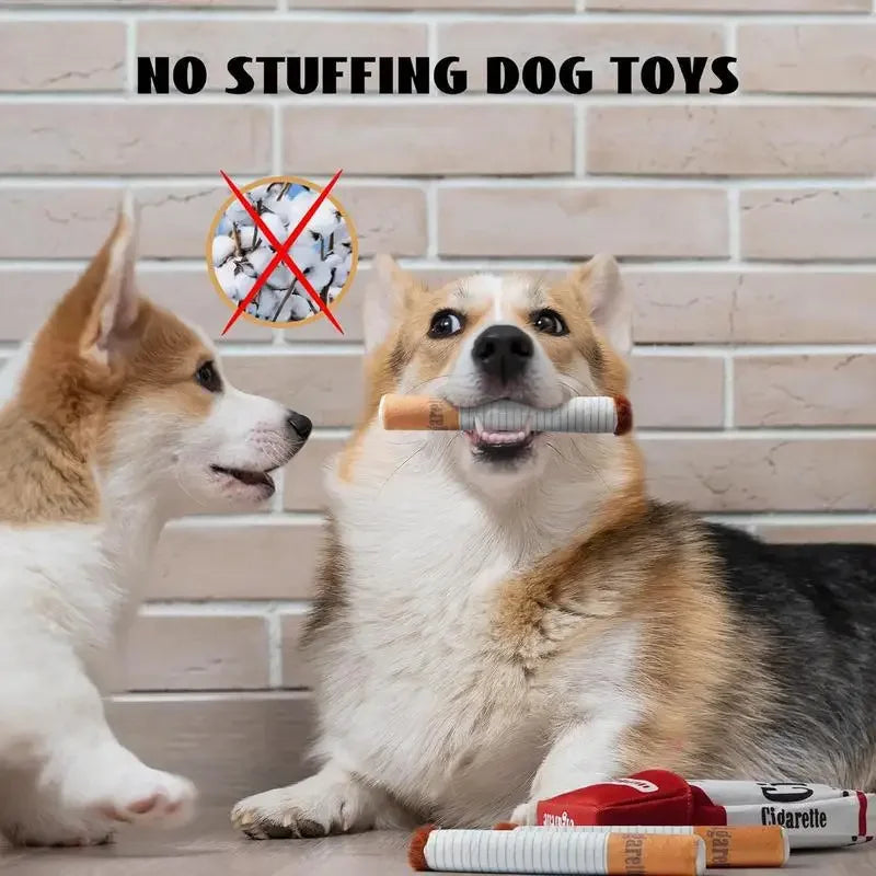 Funny Interactive Plush Dog Toys Creatives Cigarette Design