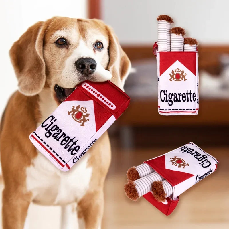 Funny Interactive Plush Dog Toys Creatives Cigarette Design