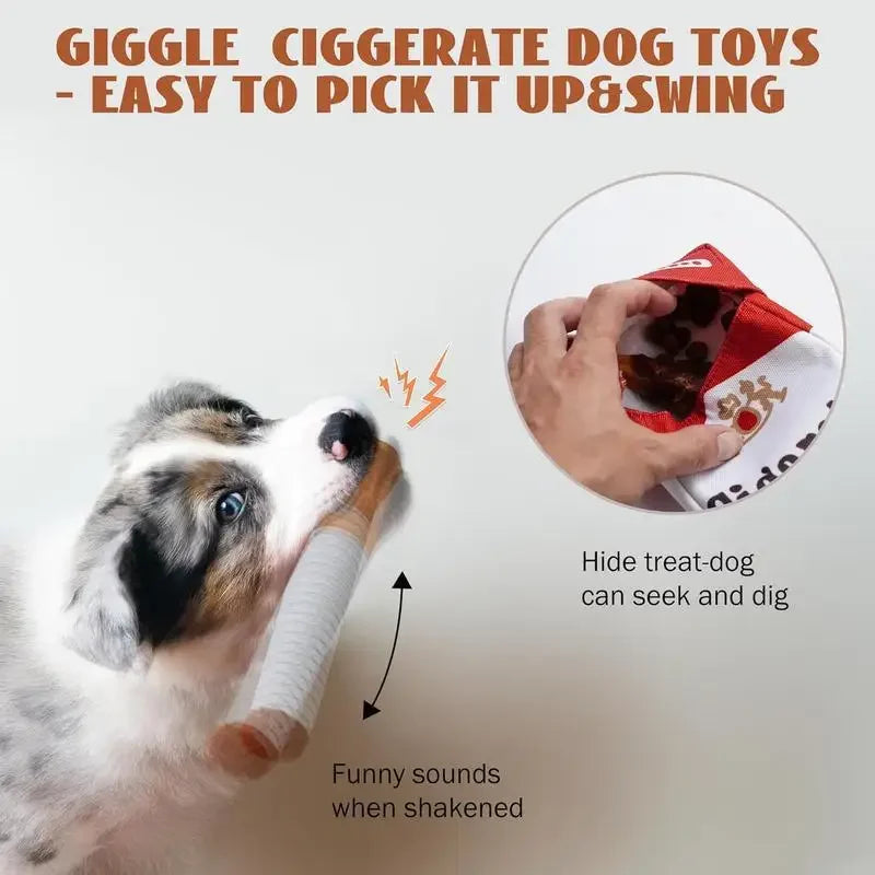 Funny Interactive Plush Dog Toys Creatives Cigarette Design